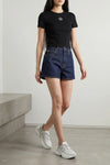 fendi ribbed cotton cropped t-shirt