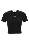 fendi ribbed cotton cropped t-shirt