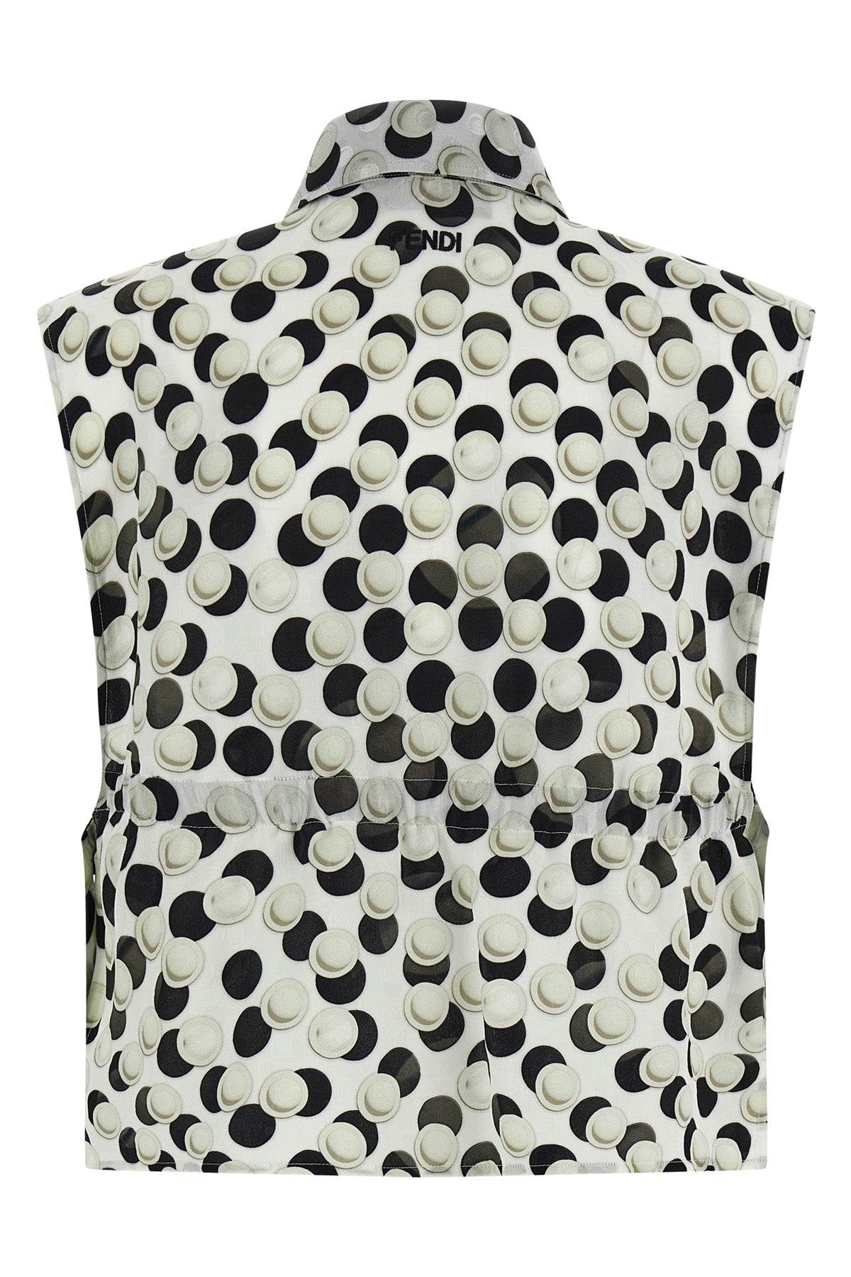 jacquard polka dot patterned silk top