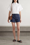the fendi cotton poplin shirt redefines the volumes of classic tailoring through