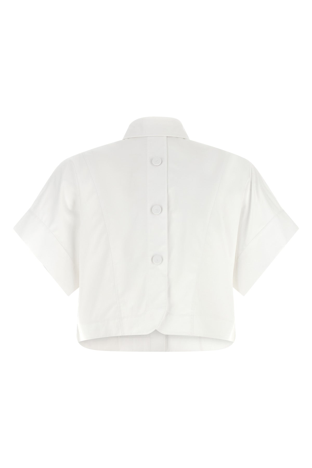 the fendi cotton poplin shirt redefines the volumes of classic tailoring through