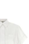 the fendi cotton poplin shirt redefines the volumes of classic tailoring through