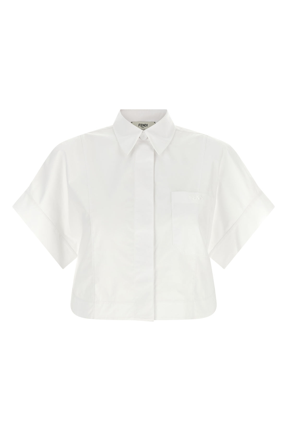 FENDI 38 the fendi cotton poplin shirt redefines the volumes of classic tailoring through