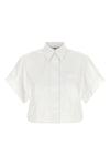 the fendi cotton poplin shirt redefines the volumes of classic tailoring through