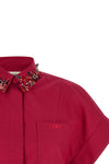 the fendi crop shirt in cotton poplin redefines the codes of contemporary tailor