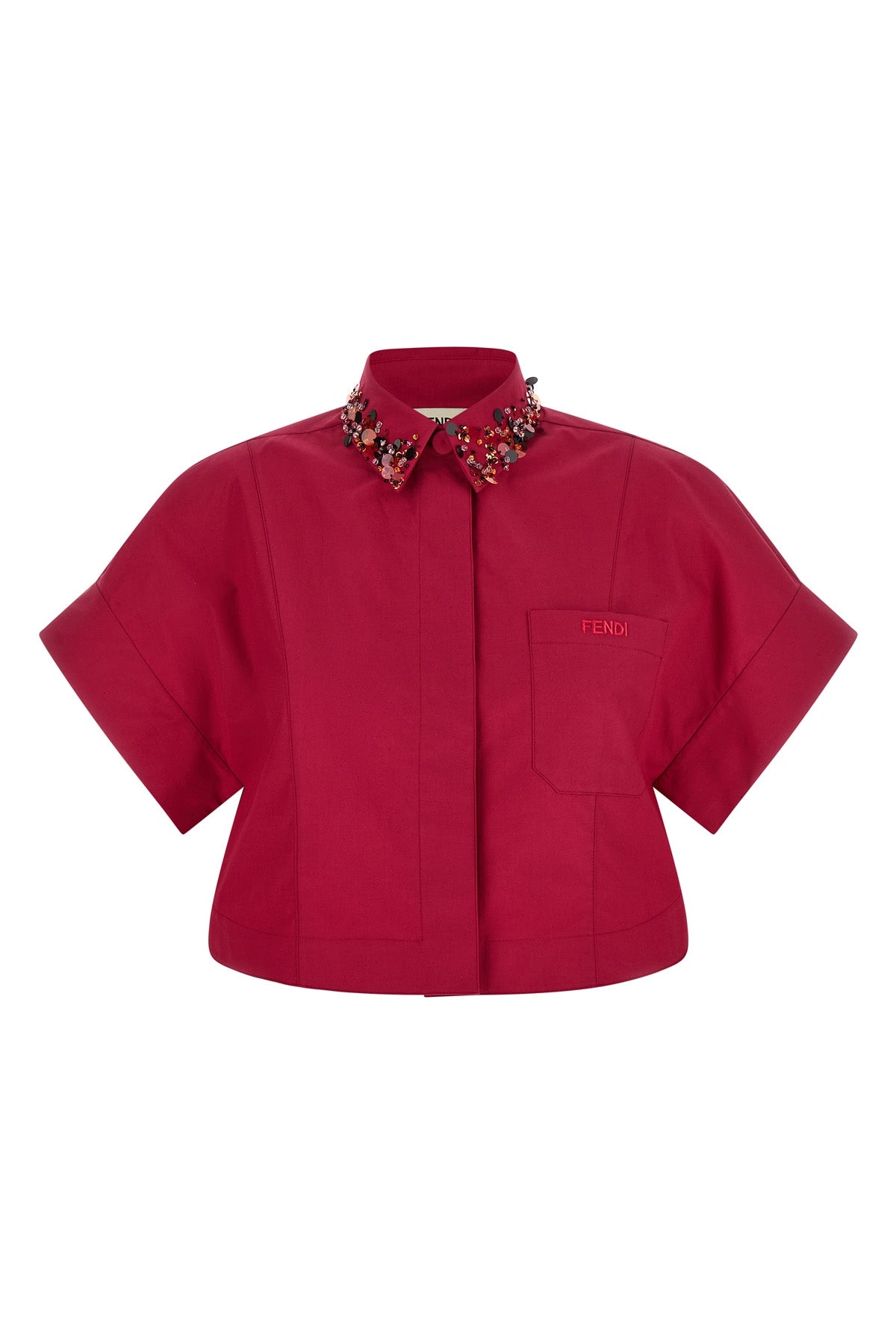 the fendi crop shirt in cotton poplin redefines the codes of contemporary tailor