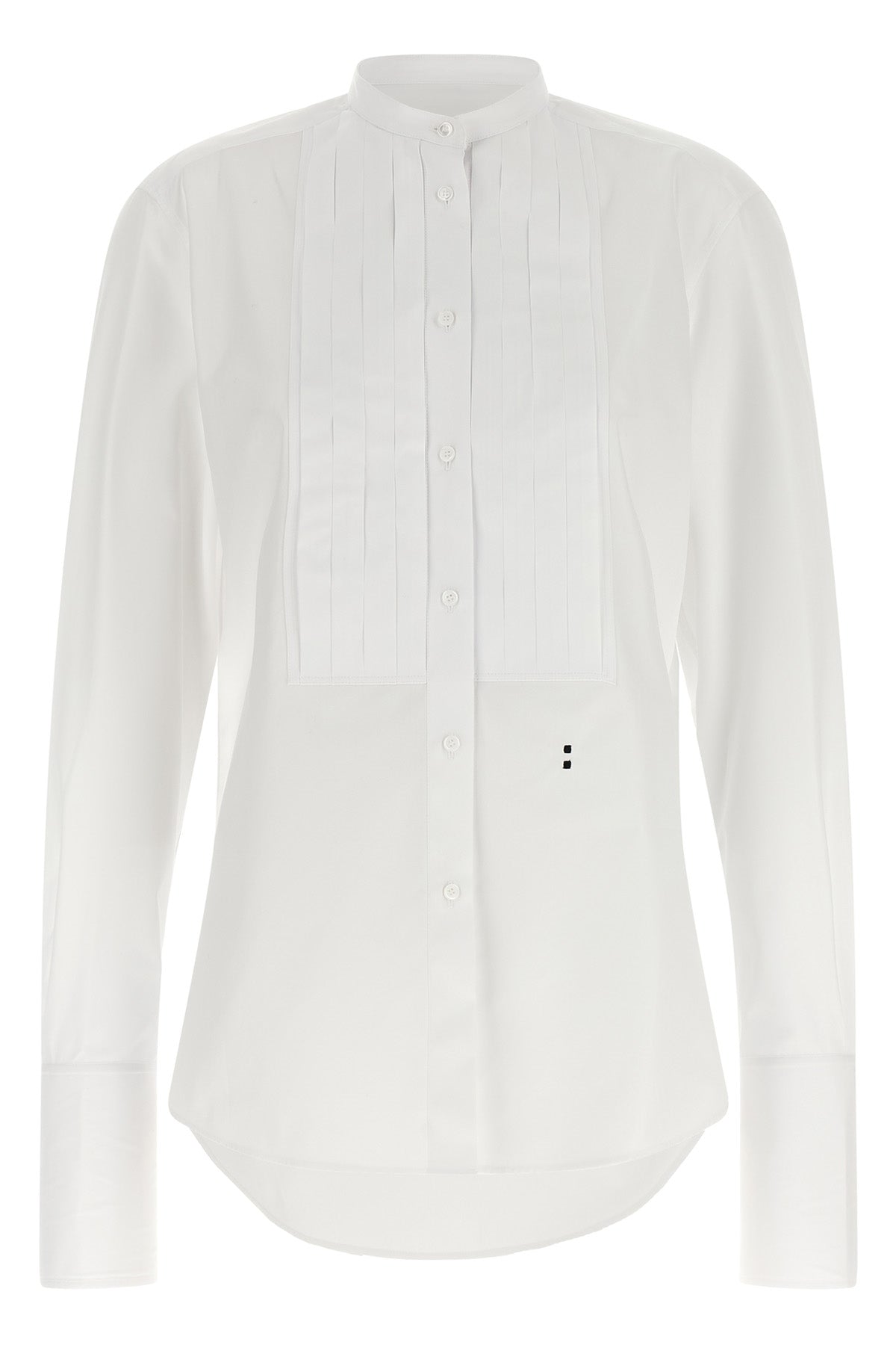 the fendi shirt redefines the codes of classic tailoring through a tight silhoue