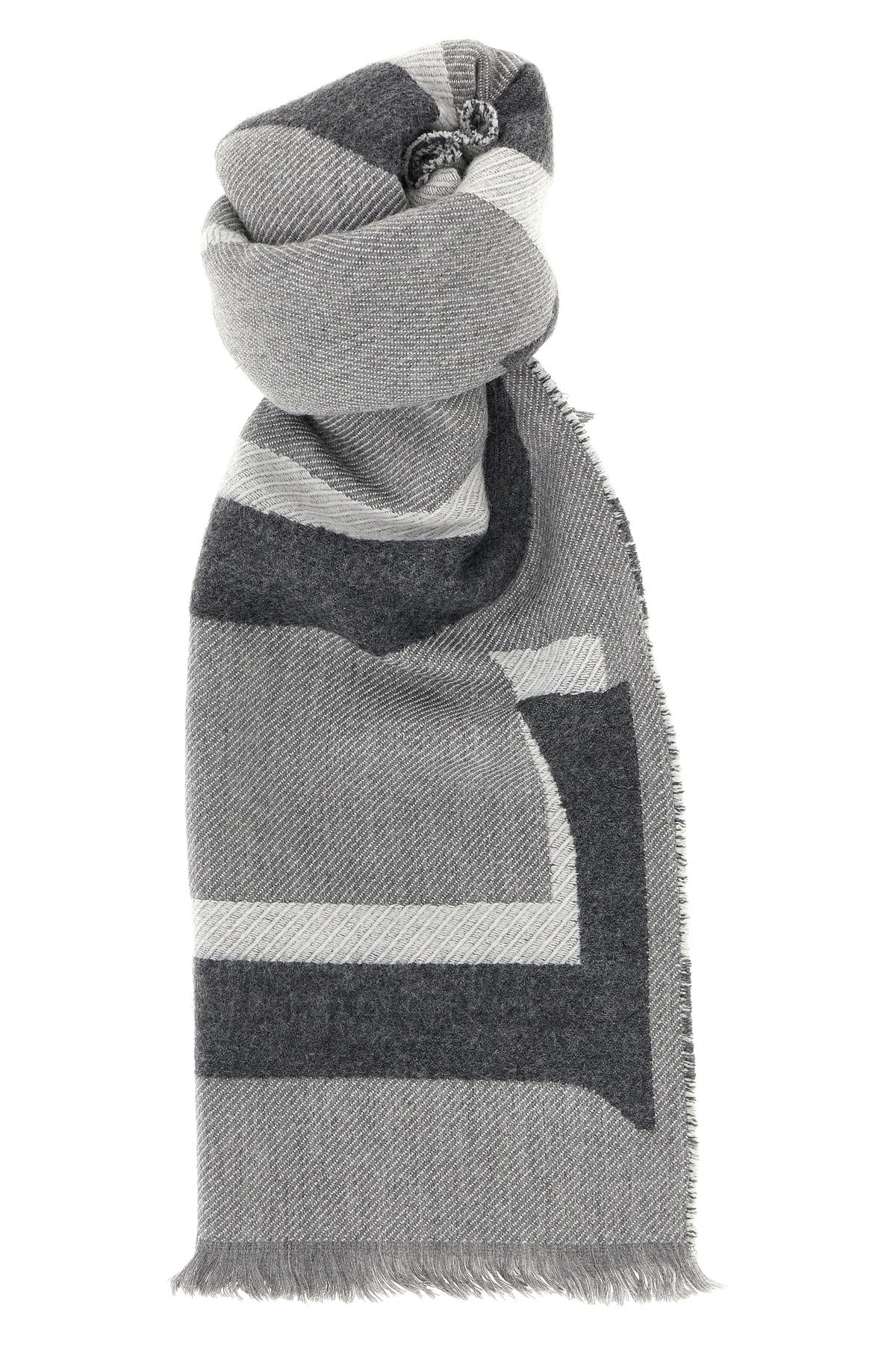 double-sided wool and cashmere blend scarf