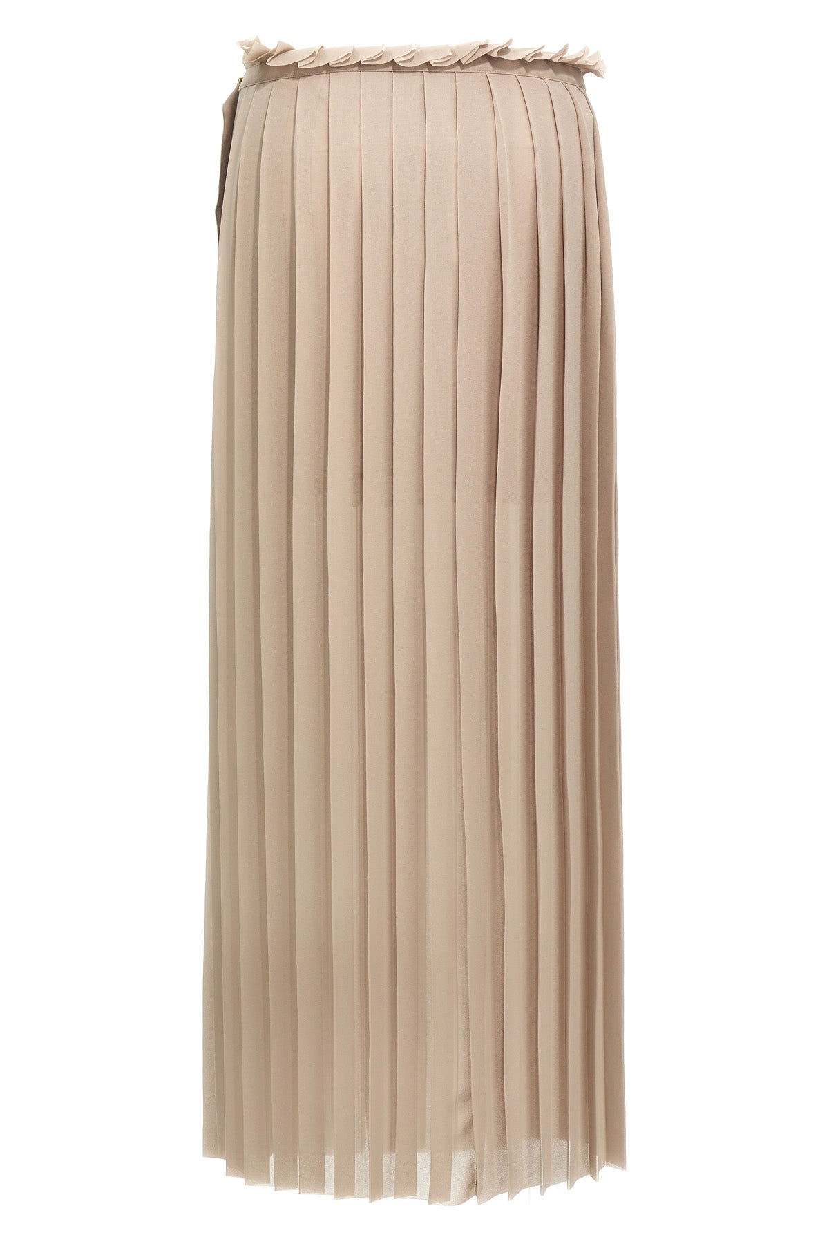 long pleated pleated polyester crêpe skirt