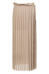 long pleated pleated polyester crêpe skirt