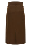 the ami paris midi skirt defines a structured pencil silhouette through the use