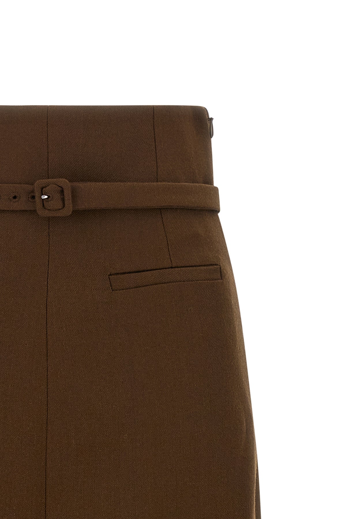 the ami paris midi skirt defines a structured pencil silhouette through the use