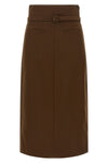 the ami paris midi skirt defines a structured pencil silhouette through the use