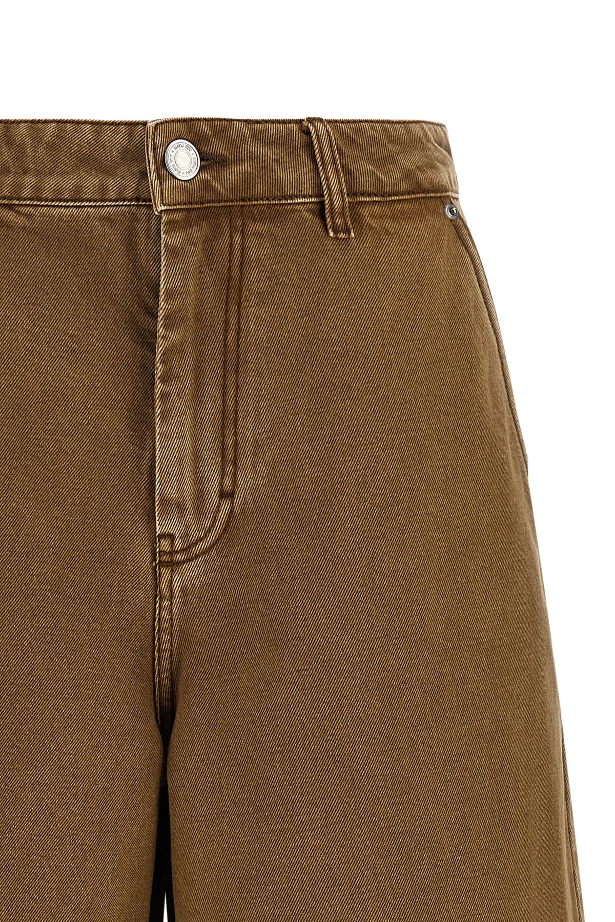 garment-dyed cotton denim bermuda shorts