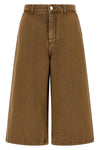 garment-dyed cotton denim bermuda shorts