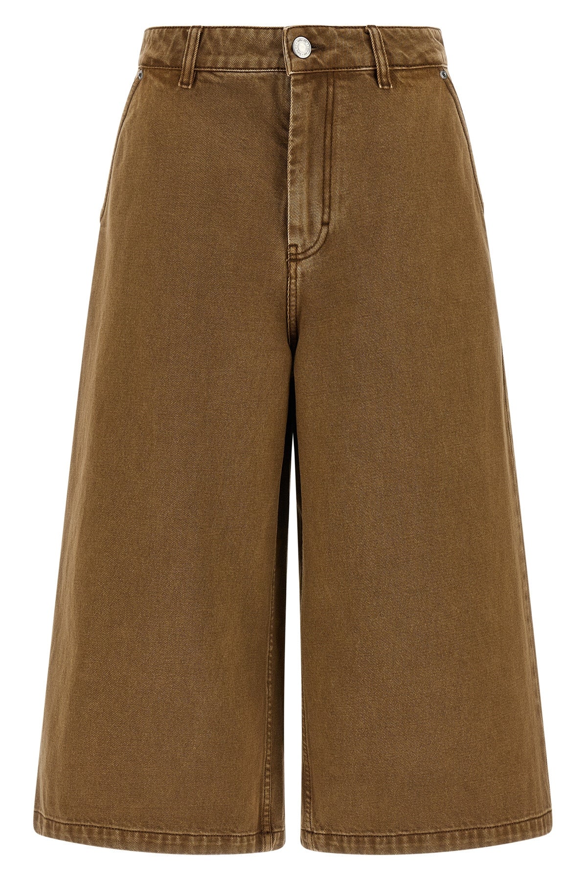 garment-dyed cotton denim bermuda shorts