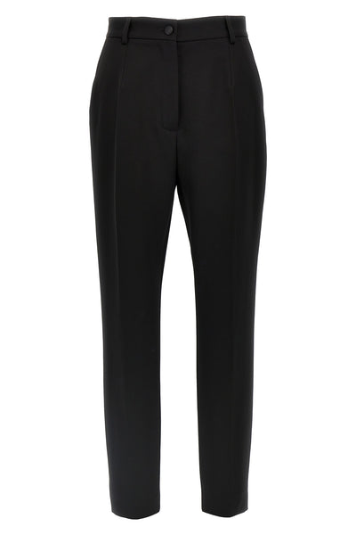 high-waisted tuxedo wool gabardine pants