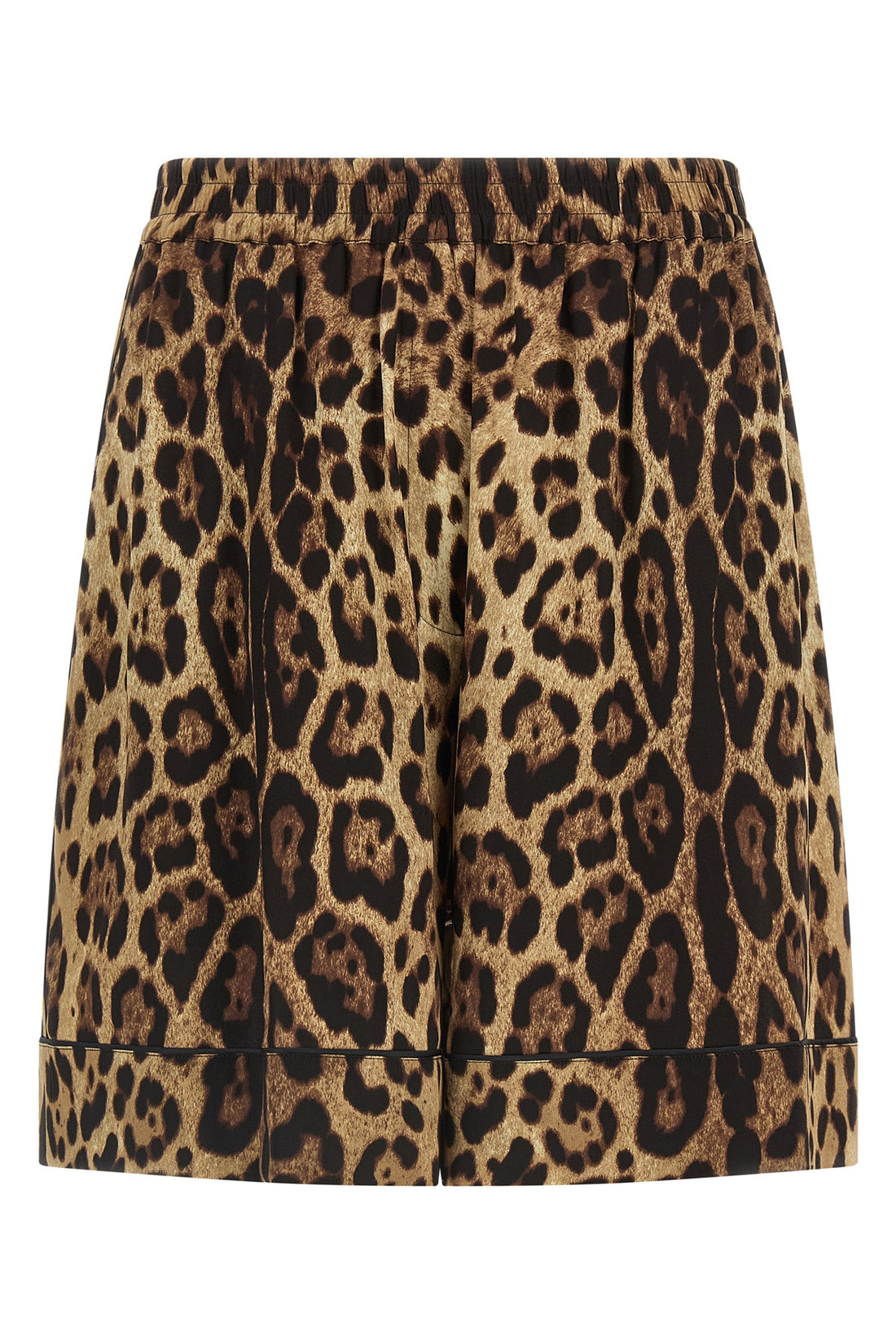 DOLCE &amp; GABBANA 42 leopard print silk shorts