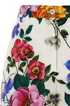 bouquet print cotton bermuda shorts