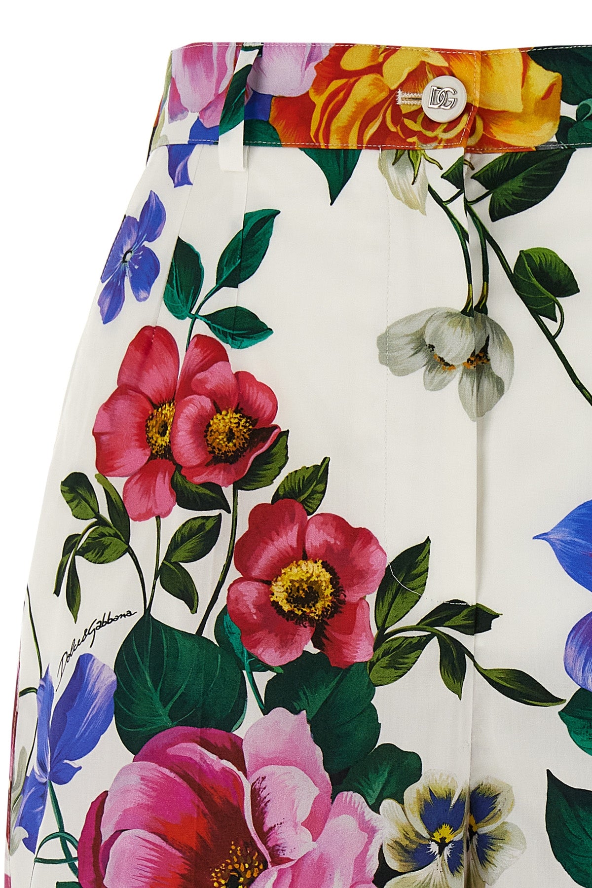 bouquet print cotton bermuda shorts