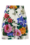 bouquet print cotton bermuda shorts