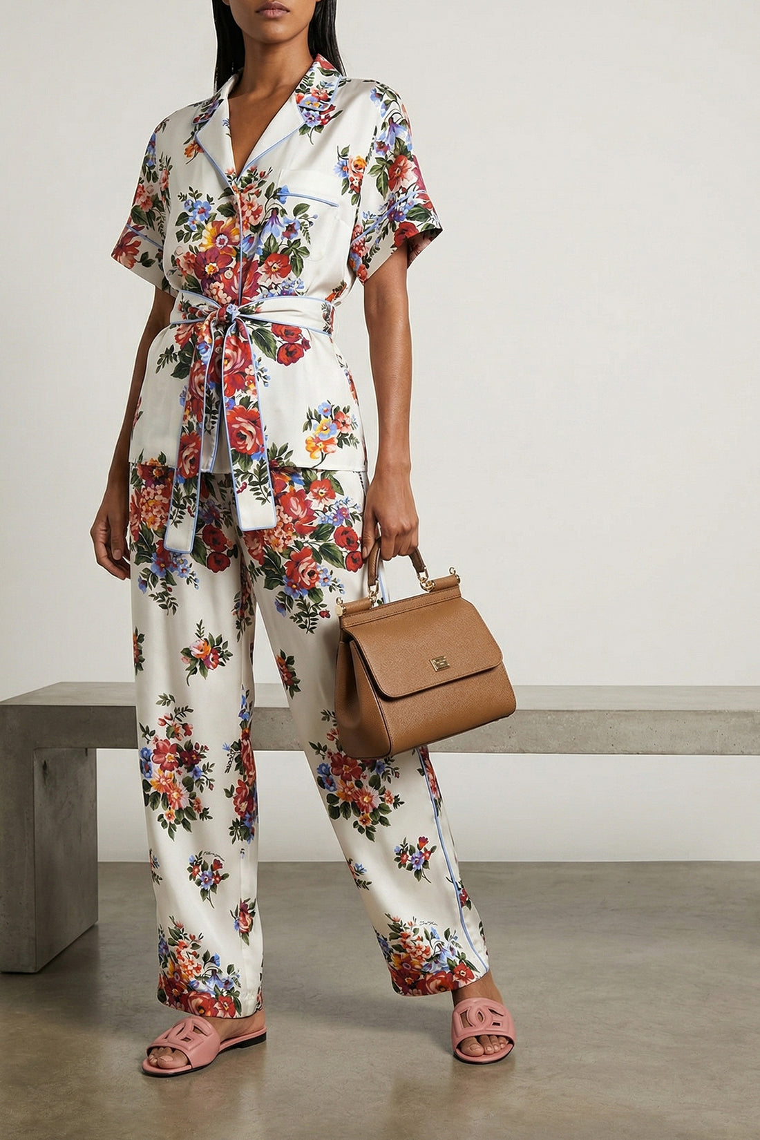 DOLCE &amp; GABBANA 48 vanity silk twill pants