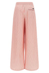 striped cotton and silk blend poplin pants
