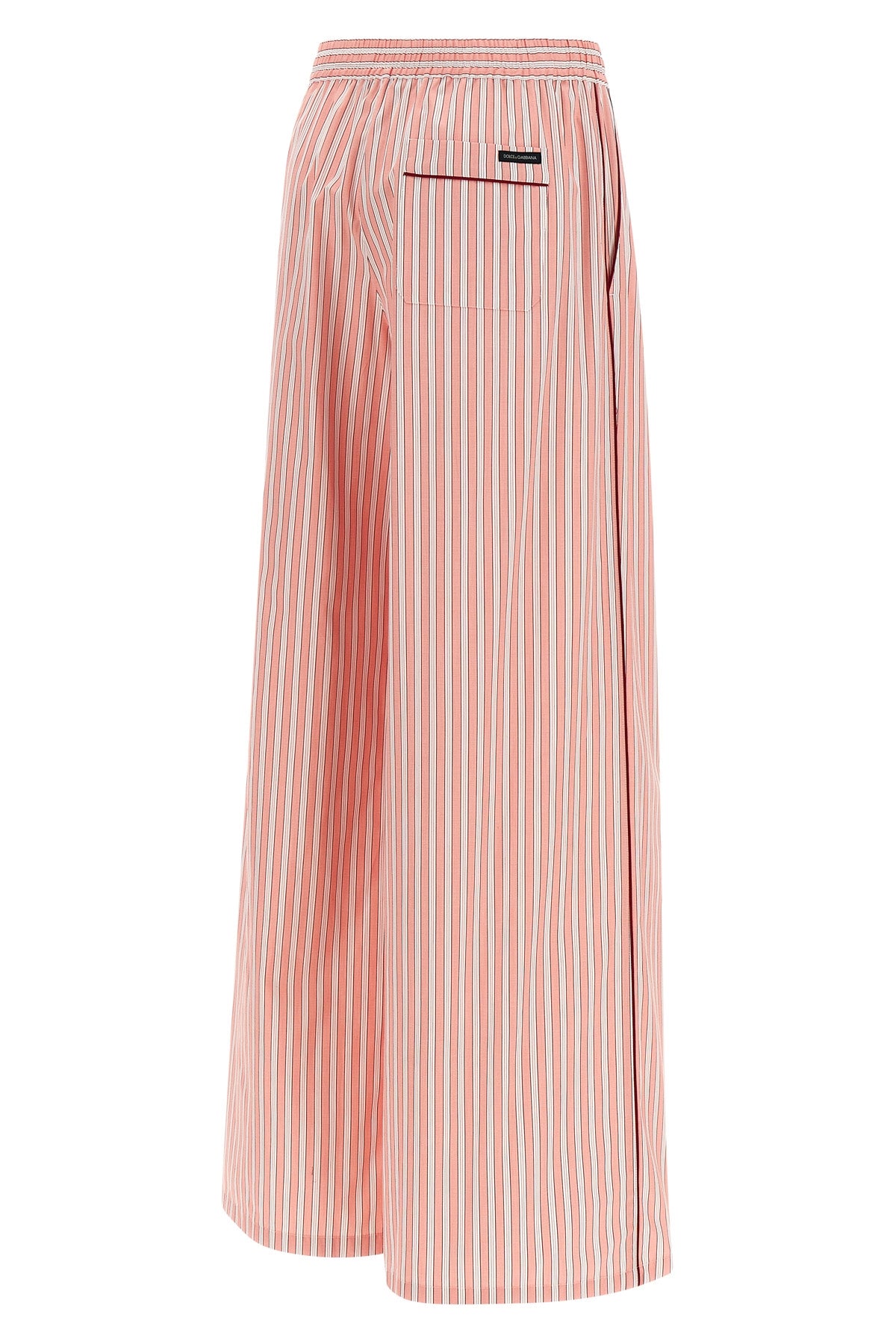 striped cotton and silk blend poplin pants