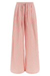 striped cotton and silk blend poplin pants
