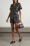 vanity bermuda shorts in all-over fiorellini print silk twill