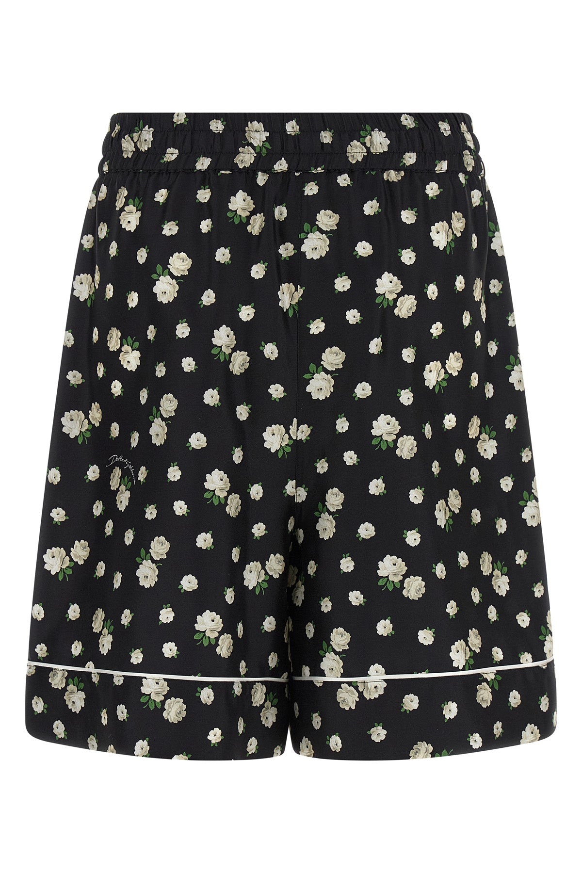 vanity bermuda shorts in all-over fiorellini print silk twill