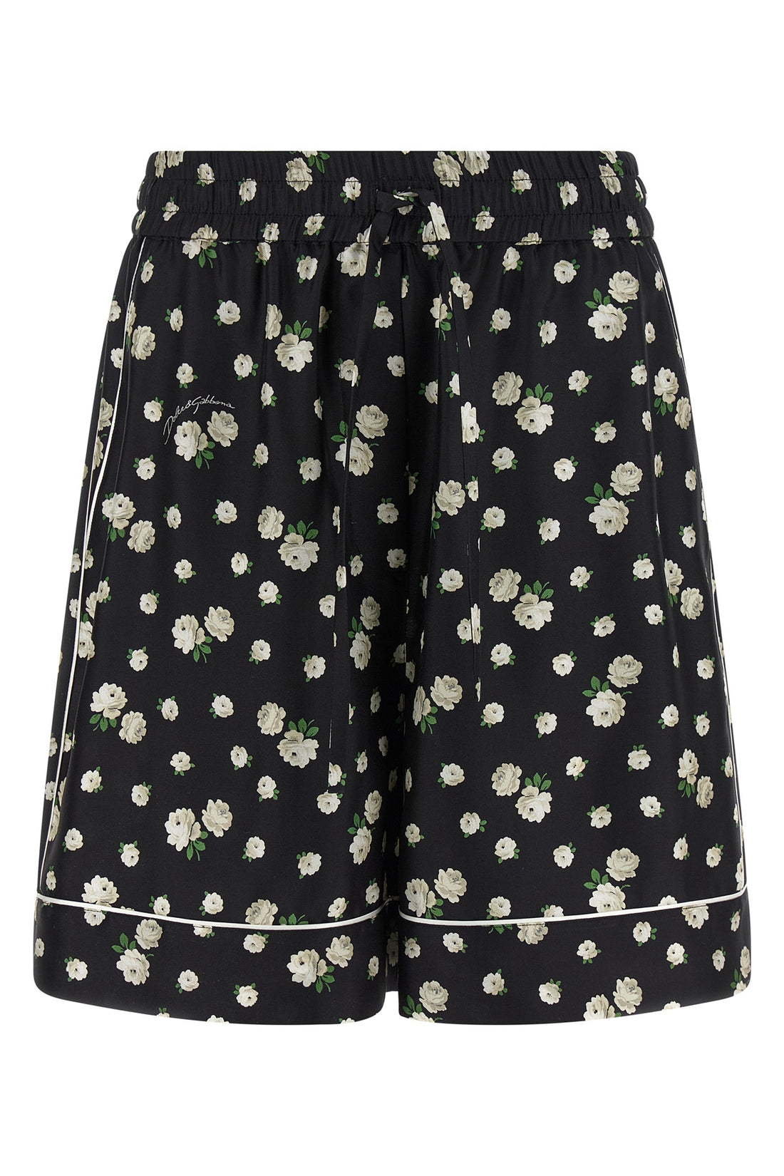 DOLCE &amp; GABBANA 38 vanity bermuda shorts in all-over fiorellini print silk twill