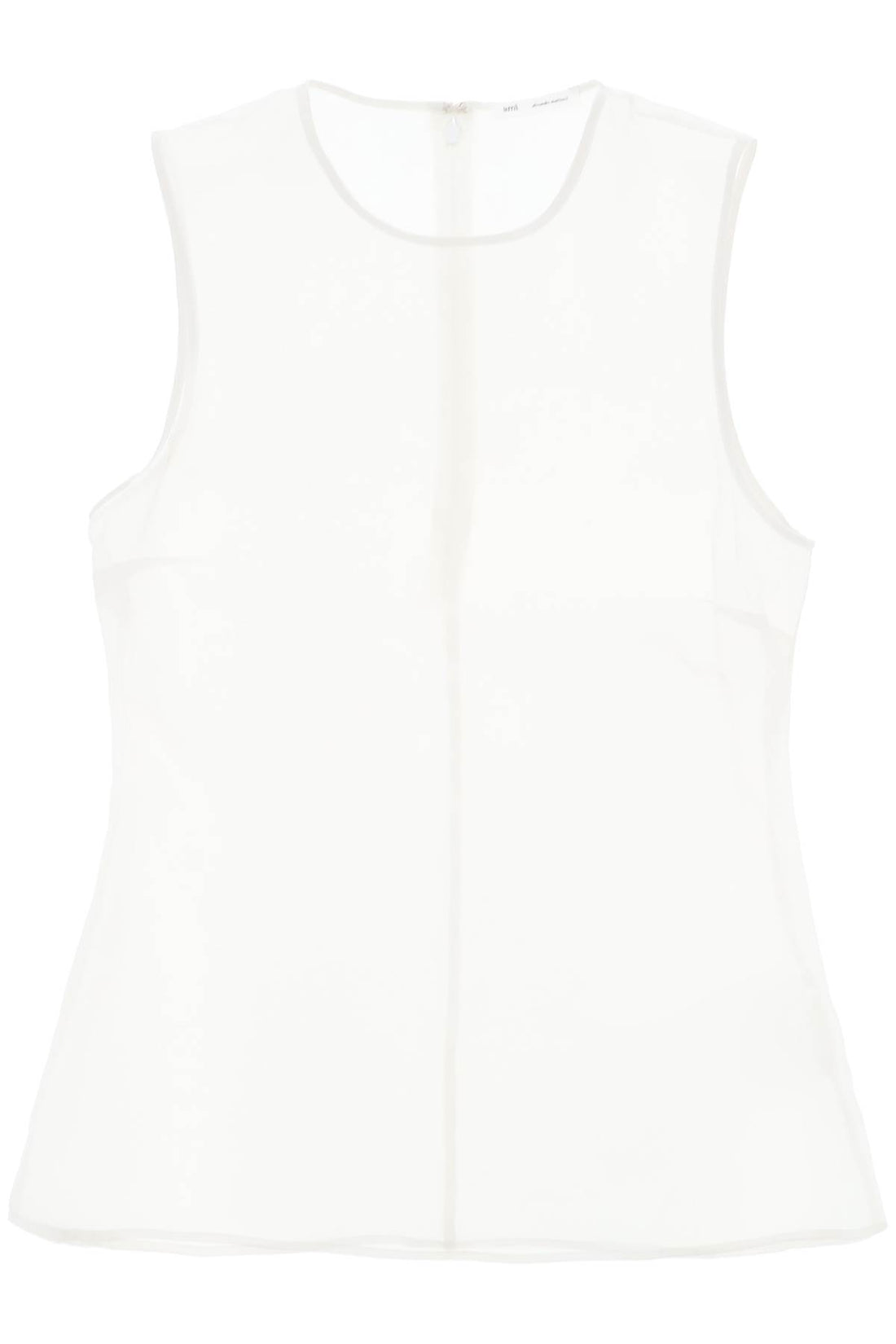 sleeveless silk top in