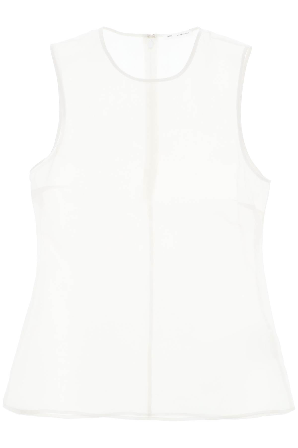 sleeveless silk top in