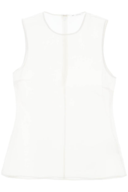 sleeveless silk top in