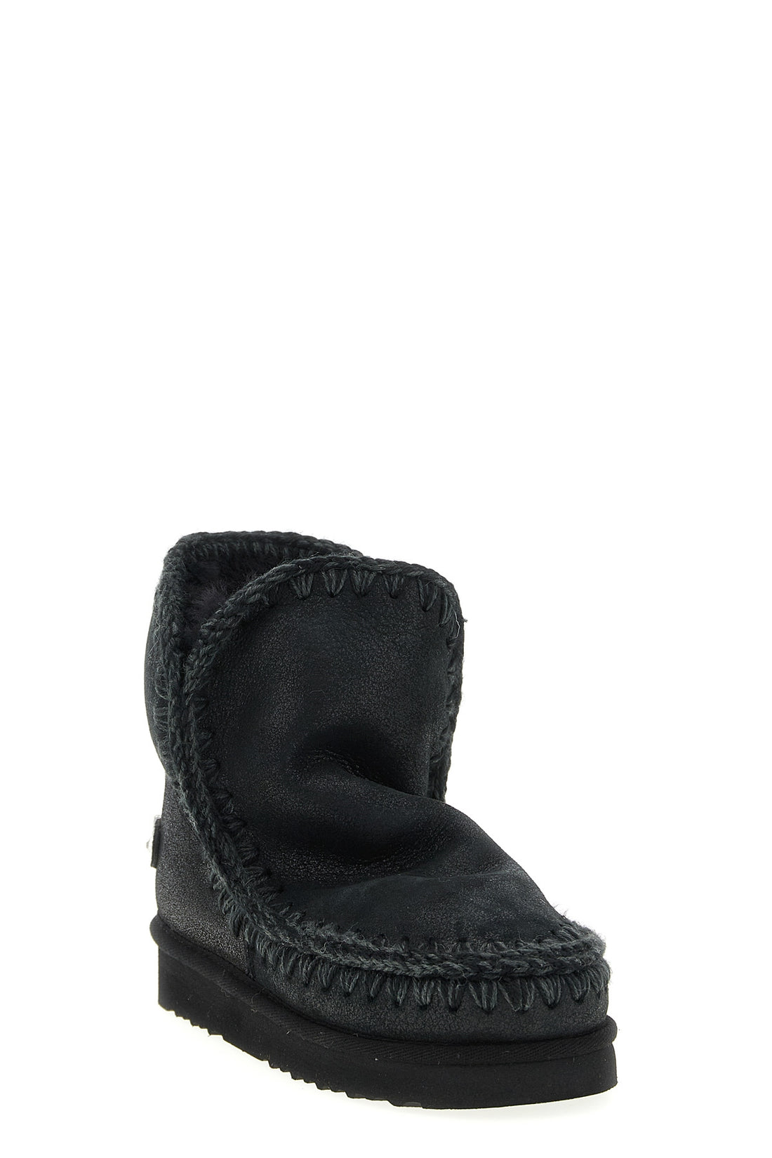 MOU 36 eskimo 18 rhinestone logo suede ankle boots
