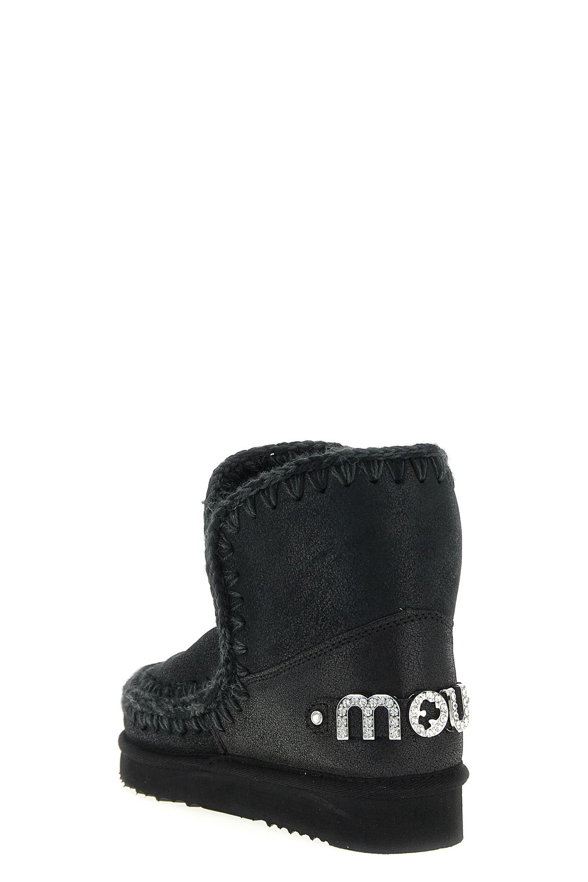 eskimo 18 rhinestone logo suede ankle boots