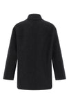 double mélange wool felt coat