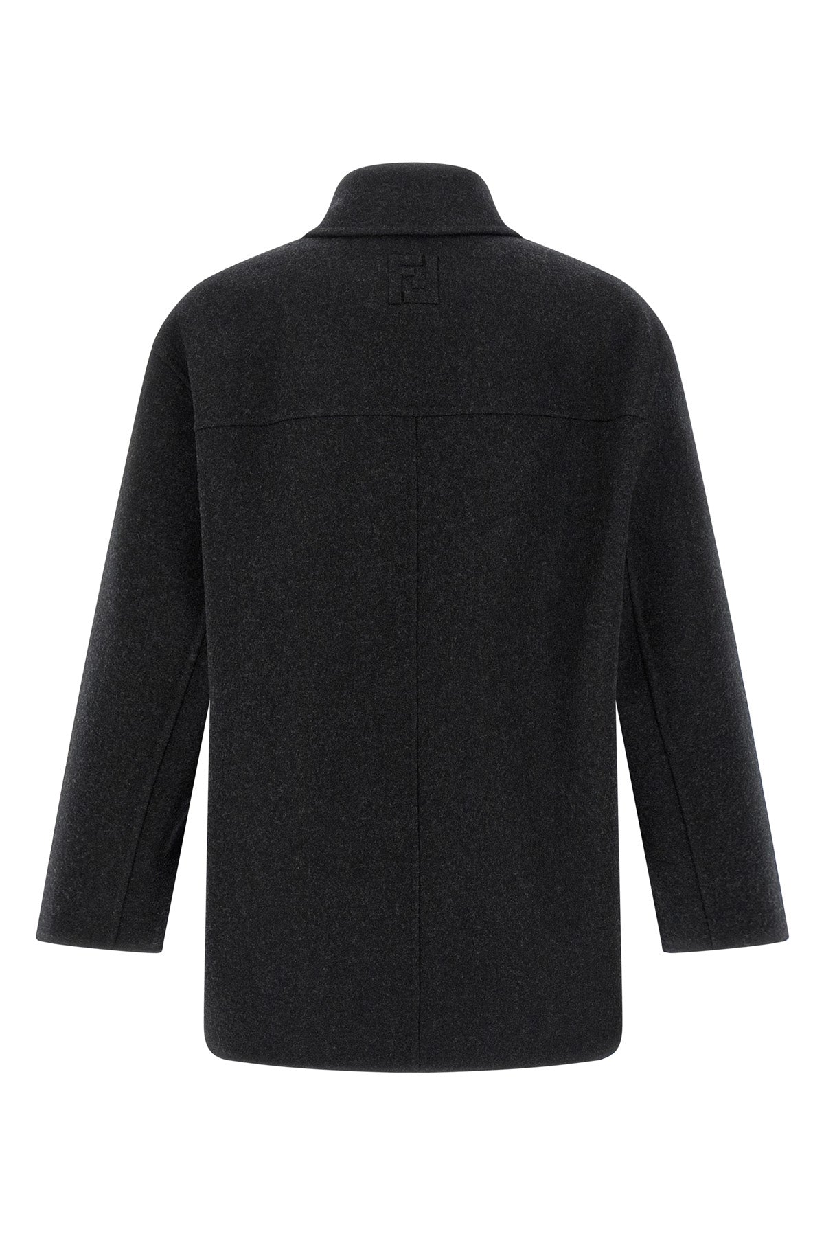 double mélange wool felt coat