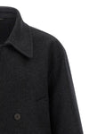 double mélange wool felt coat
