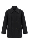 double mélange wool felt coat