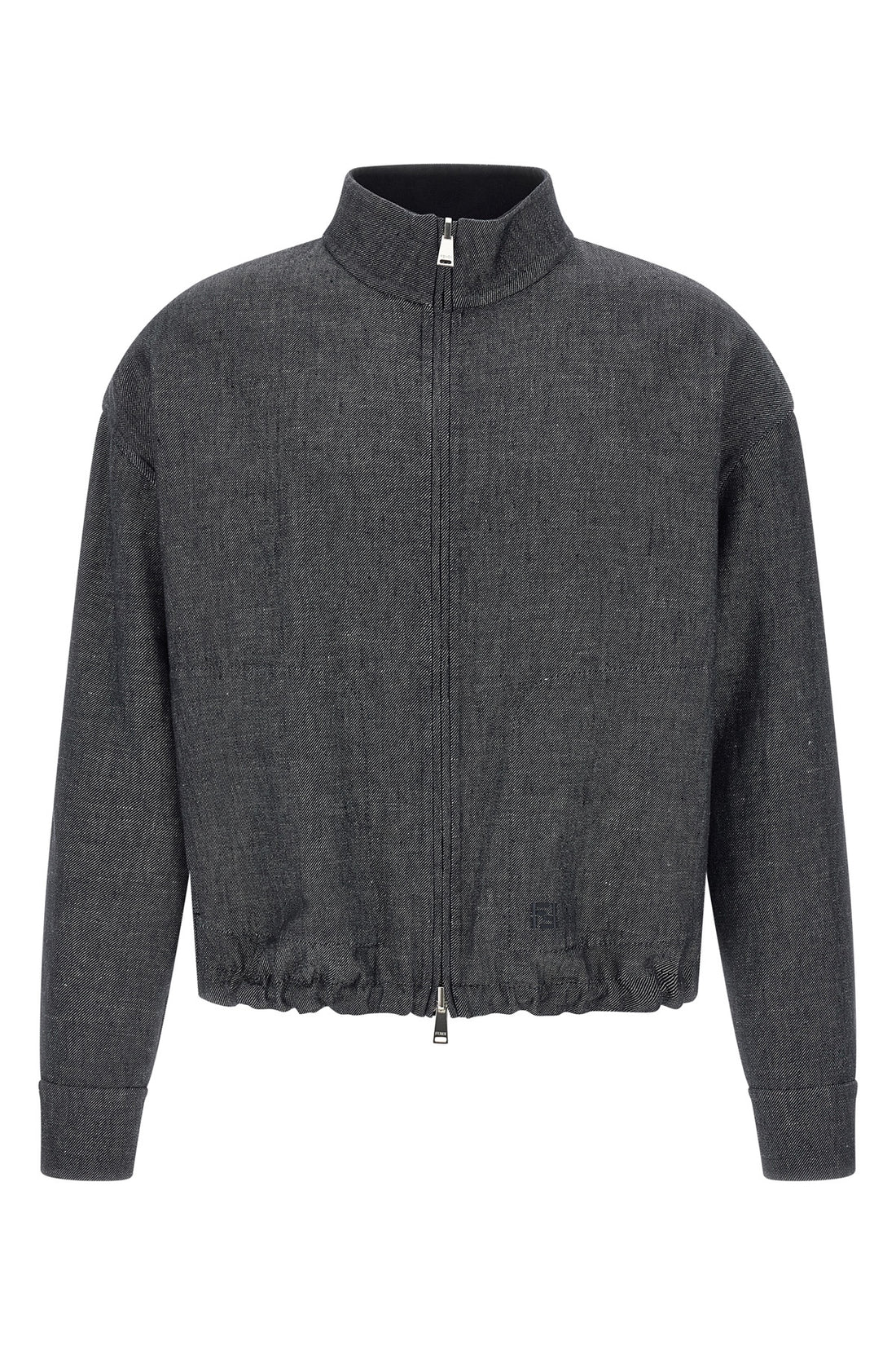 FENDI 50 reversible blouson in denim fabric and linen and cotton fabric