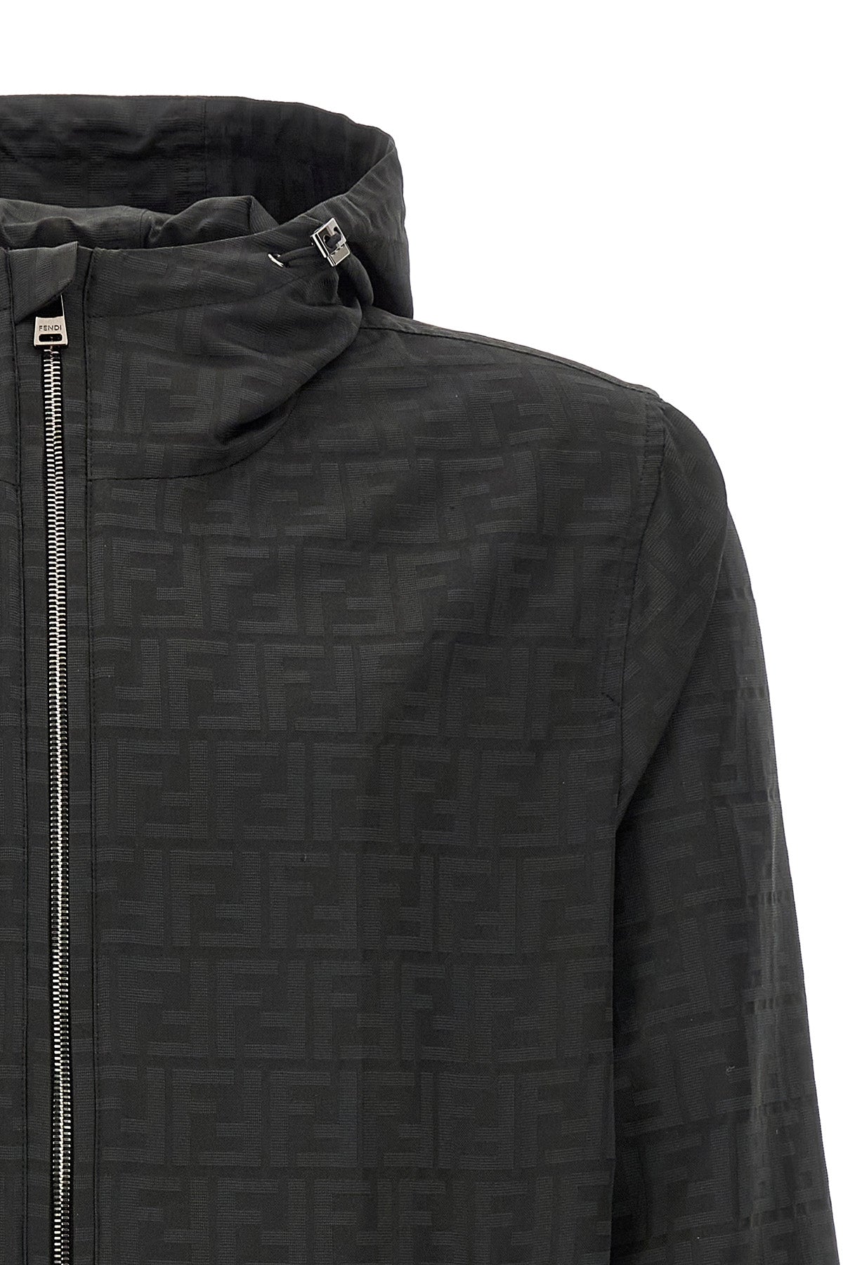 the fendi anorak has a structured construction in technical fabric