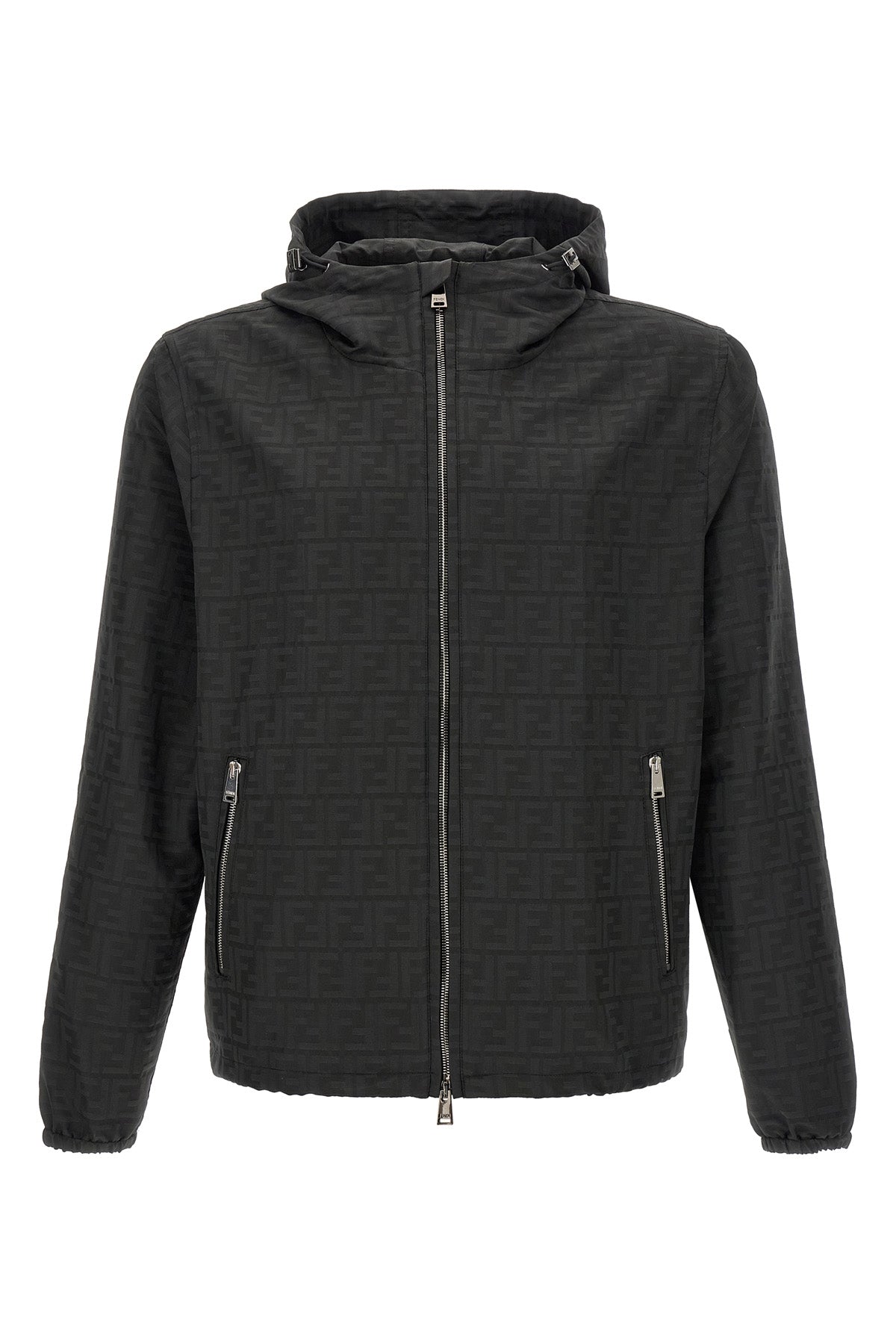 the fendi anorak has a structured construction in technical fabric