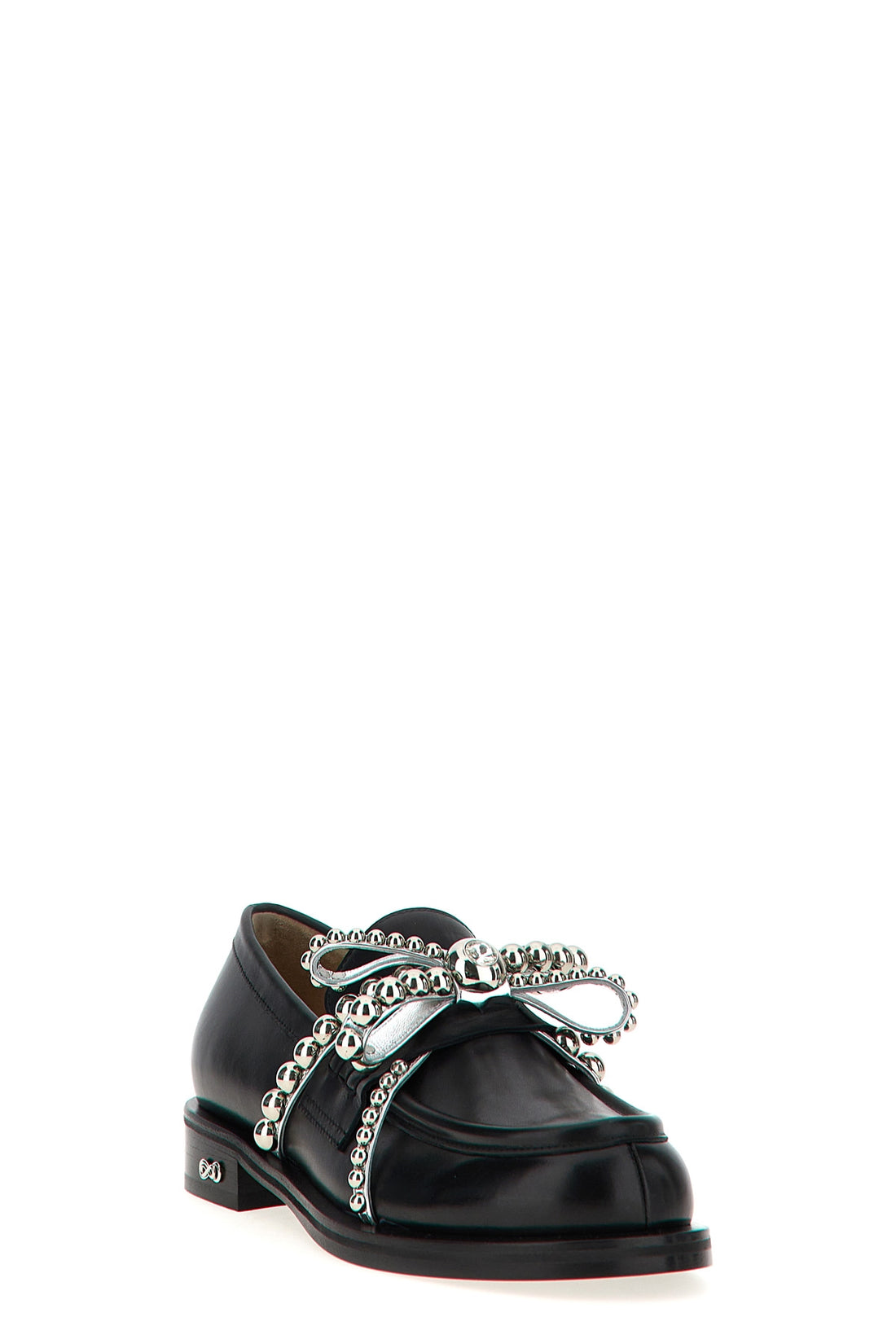 MACH &amp; MACH 36 crystal studs leather loafers