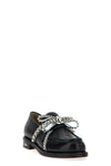 crystal studs leather loafers