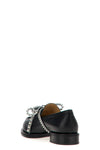 crystal studs leather loafers