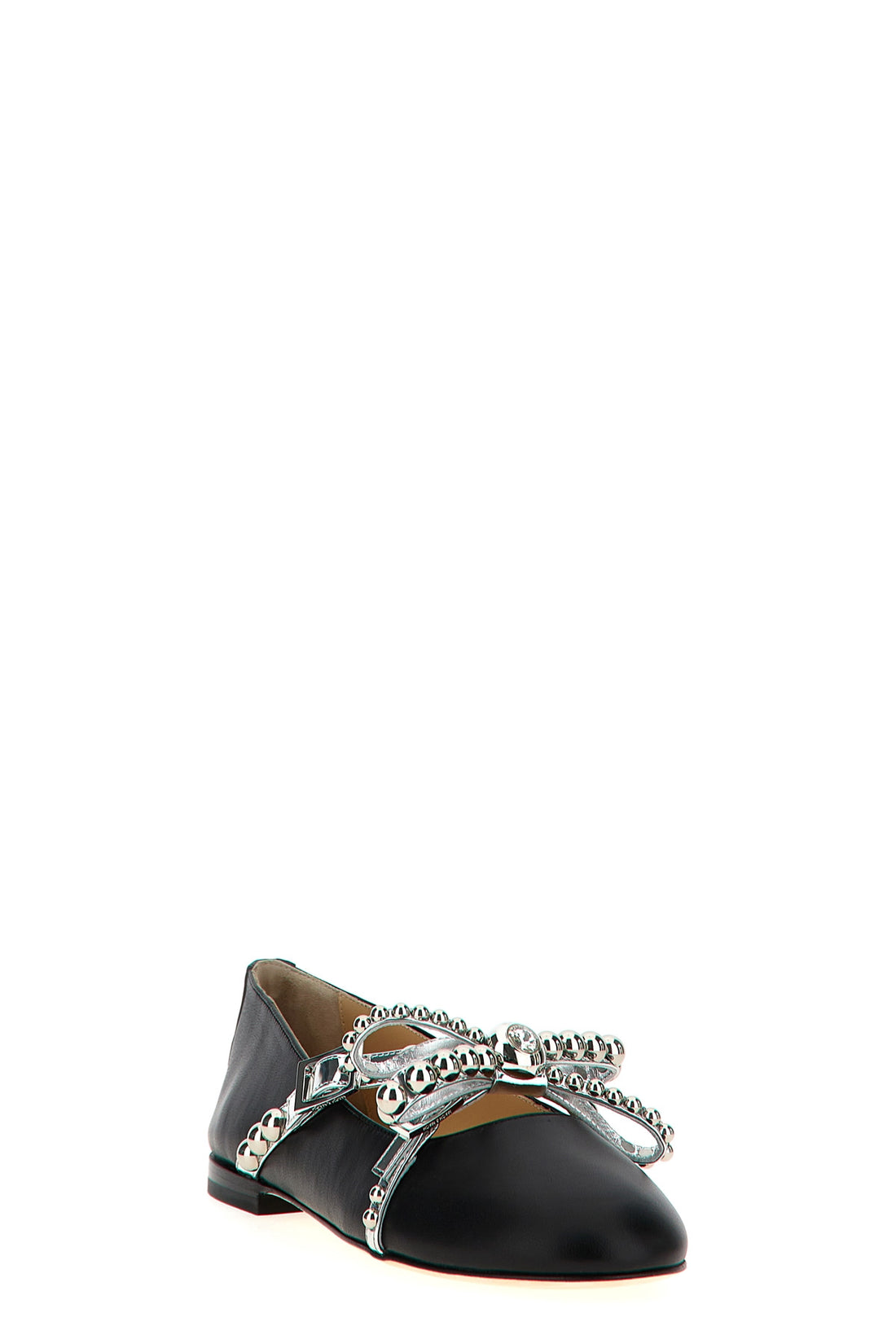 MACH &amp; MACH 37.5 crystal studs leather ballet flat
