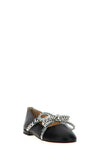 crystal studs leather ballet flat
