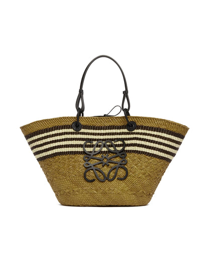 LOEWE Medium Anagram Paula Ibiza Raffia Basket Bag – Khaki